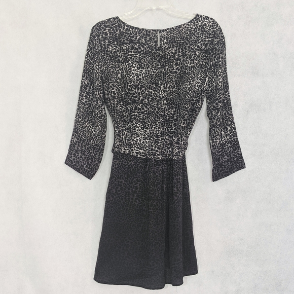 Carlina Ombre Snow Leopard Silk Wrap Dress - Picture 3 of 4